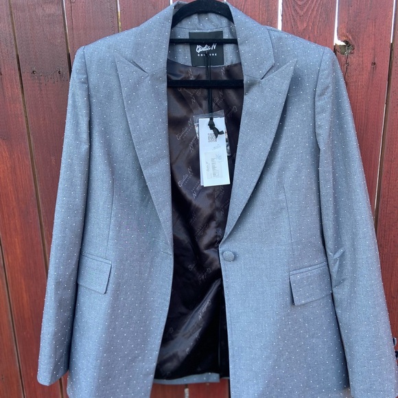 Giulina N Couture - Gray Blazer with crystal rhinestones - Picture 4 of 13